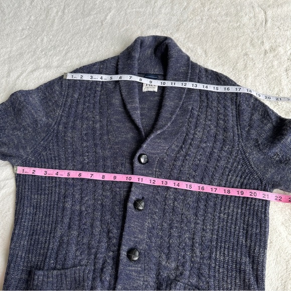 Nordstrom Cashmere Navy Blue Button V-neck Long Sleeve Middle Cardigan L - Picture 6 of 12